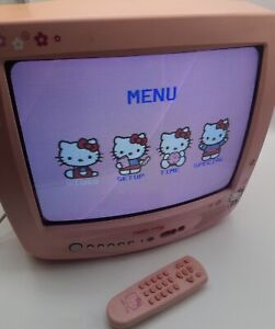 Hello Kitty Pink 13" Vintage CRT Retro Game TV HK TV13 With Remote *Sun Fading