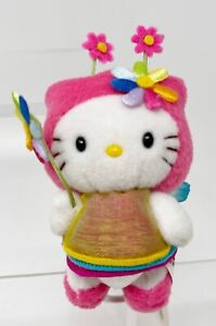 Sanrio Hello Kitty Vintage Pastel Flower Fairy Mascot Plush Keychain NEW ~ 2001