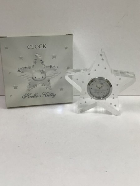 Hello Kitty Blue Angel Wing Clock in Box-Needs New Battery Rare