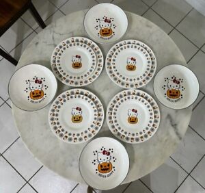Hello Kitty Halloween Pumpkin Complete set ?Dinner & Salad Plates & Bowls 12PC!