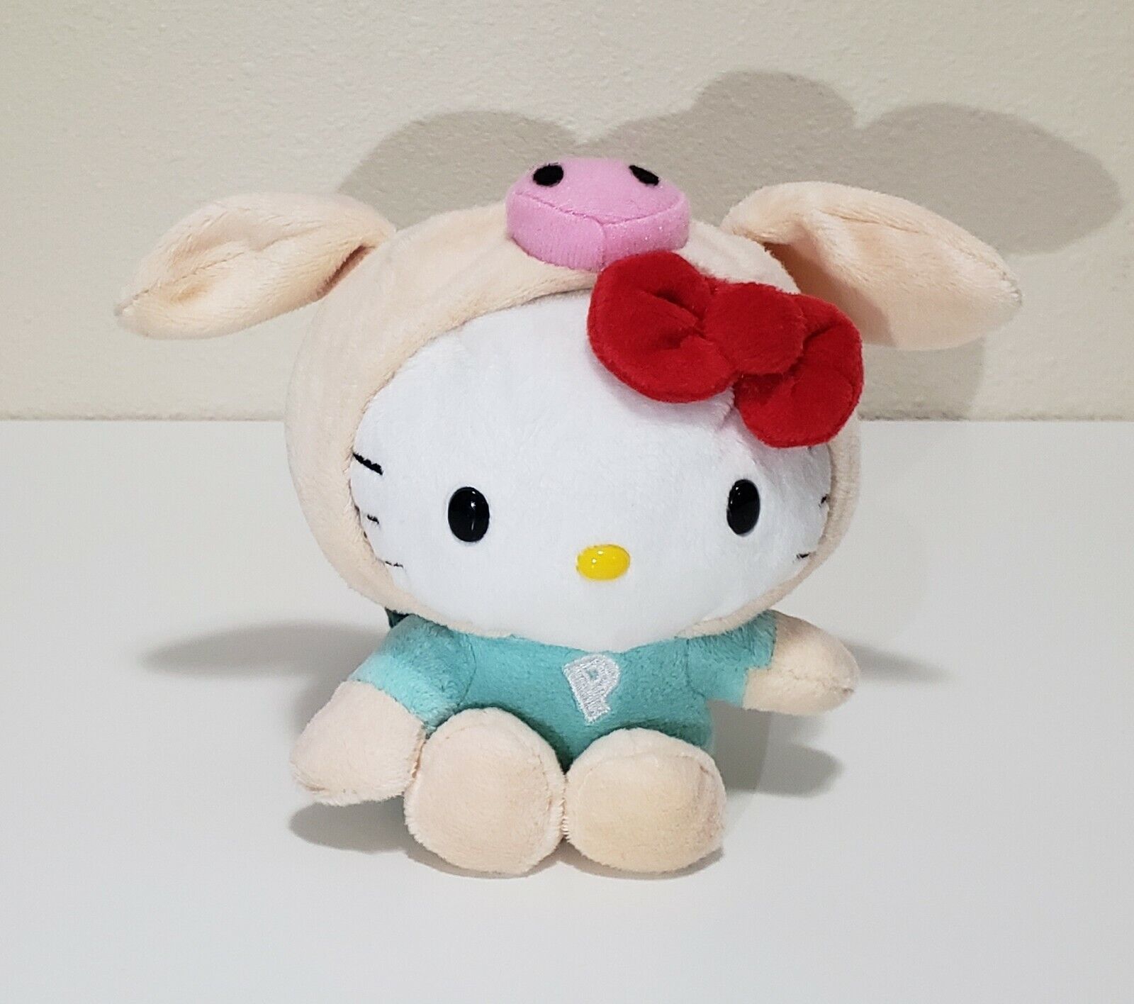 Rare HTF Sanrio Hello Kitty In Pippo The Pig Costume Plush Stuffed Animal Toy 6"