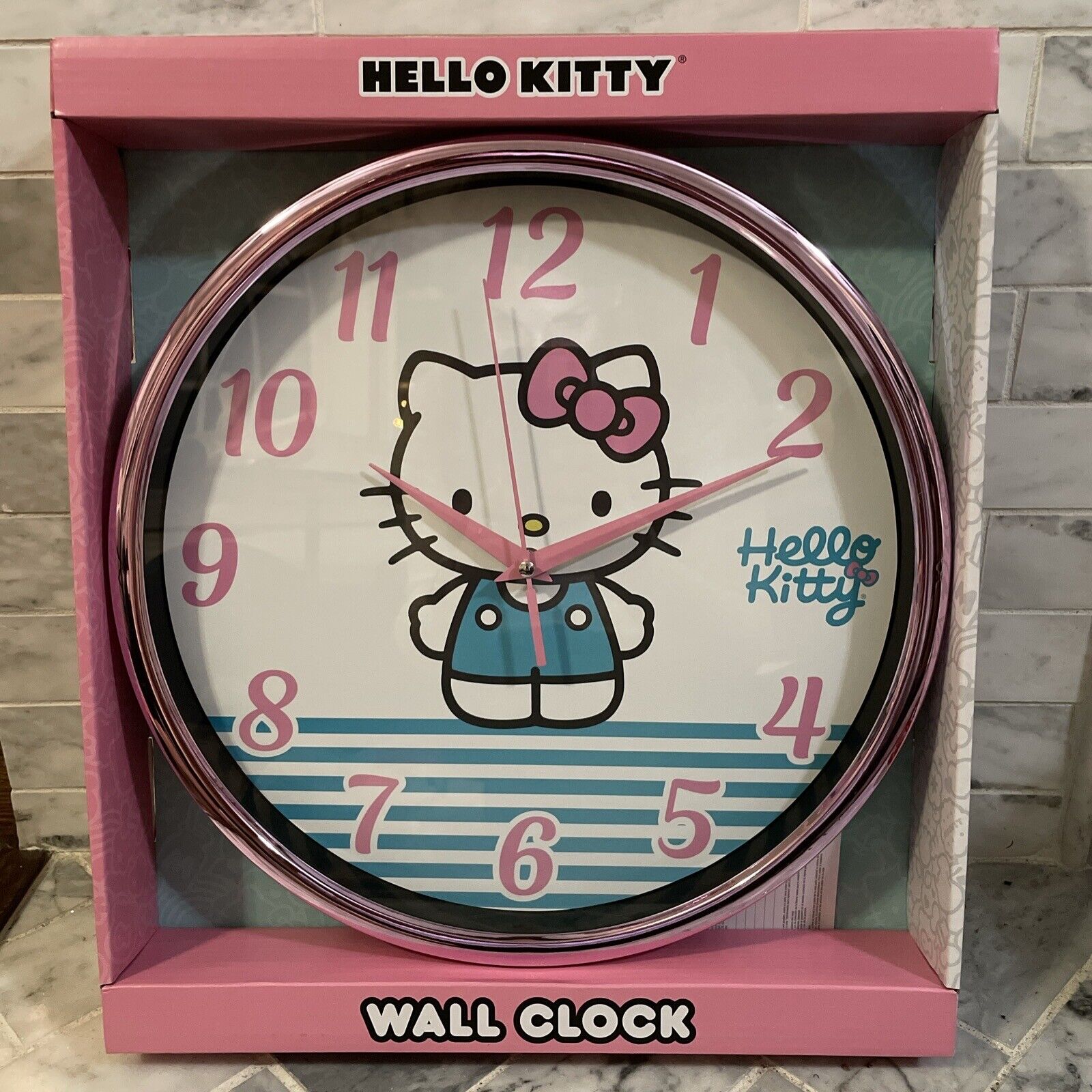 NEW Sanrio Hello Kitty Wall Clock Large Pink Analog Display