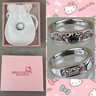 Official Sanrio Hello Kitty Sterling Silver Pink Gemstone Ring Size 5 15.7mm