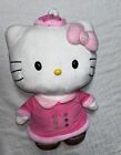 Hello Kitty Pink Christmas Greeter, Pink Hat, Pink Coat W Brown Buttons