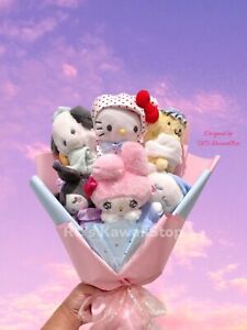 SANRIO PLUSH BOUQUET Hello Kitty My Melody Cinnamoroll PomPom Pochacco Kuromi