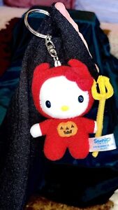 Halloween Devil Hello Kitty Plush Pendant Keychain 2002 NEW Sanrio RARE vintage
