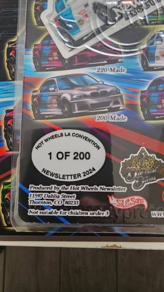 Hot Wheels 38th Convention Newsletter 2001 BMW M5 E39 Set of 6 Matching Numbers