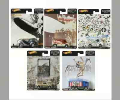 HOT WHEELS 2020 POP CULTURE LED ZEPPELIN COMPLETE 5 CAR SET PRE ORDER