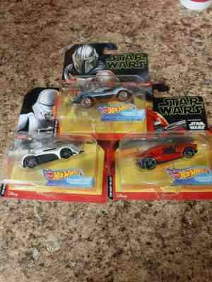 Star Wars Hot Wheels Character car's THE MANDALORIAN, SITH TROOPER,JET TROOPER 