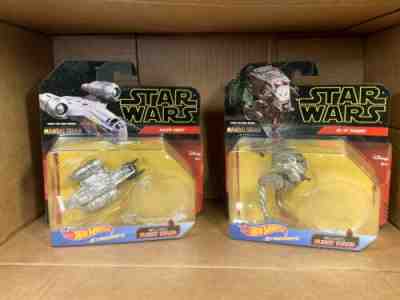 Star Wars Hot Wheels Starships Lot: Mandalorian Razor Crest & AT-ST Raider