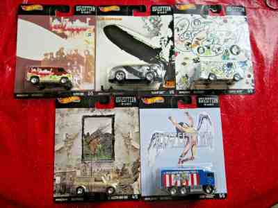 HOT WHEELS 2019 ~ Pop Culture ~ Led Zeppelin ~ Complete 5 Car Set ~ NRFP ~ MINT!