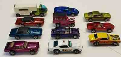 (11) Hot Wheels Redlines Lot 1968-1976 Olds 442, Camaro, Vette, Mustang, Nomad