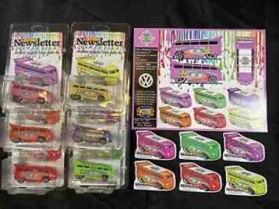 2021 Hot Wheels 35th LA Convention Newsletter VW T1 Drag Bus Set of 6 w/ ESheet