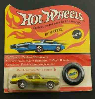SEALED VINTAGE 1969 HOT WHEELS REDLINE YELLOW OLDS 442 ORIGINAL PACKAGING