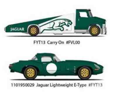 Hot Wheels Team Transport 2019 #14 Jaguar Lightweight E-Type & Carry On In Stock