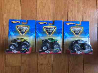 All three ultra rare Hot Wheels Monster Jam Skate-a-Zoid trucks