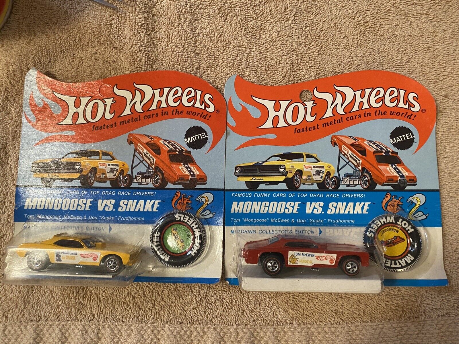1969 Vintage Hot Wheels NIB! Mongoose AND Snake!! Red Lines!