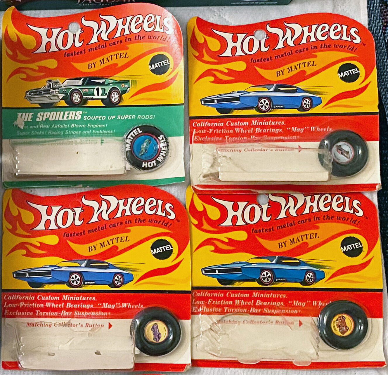 New Listing4 Hot Wheels Empty Blister Packs