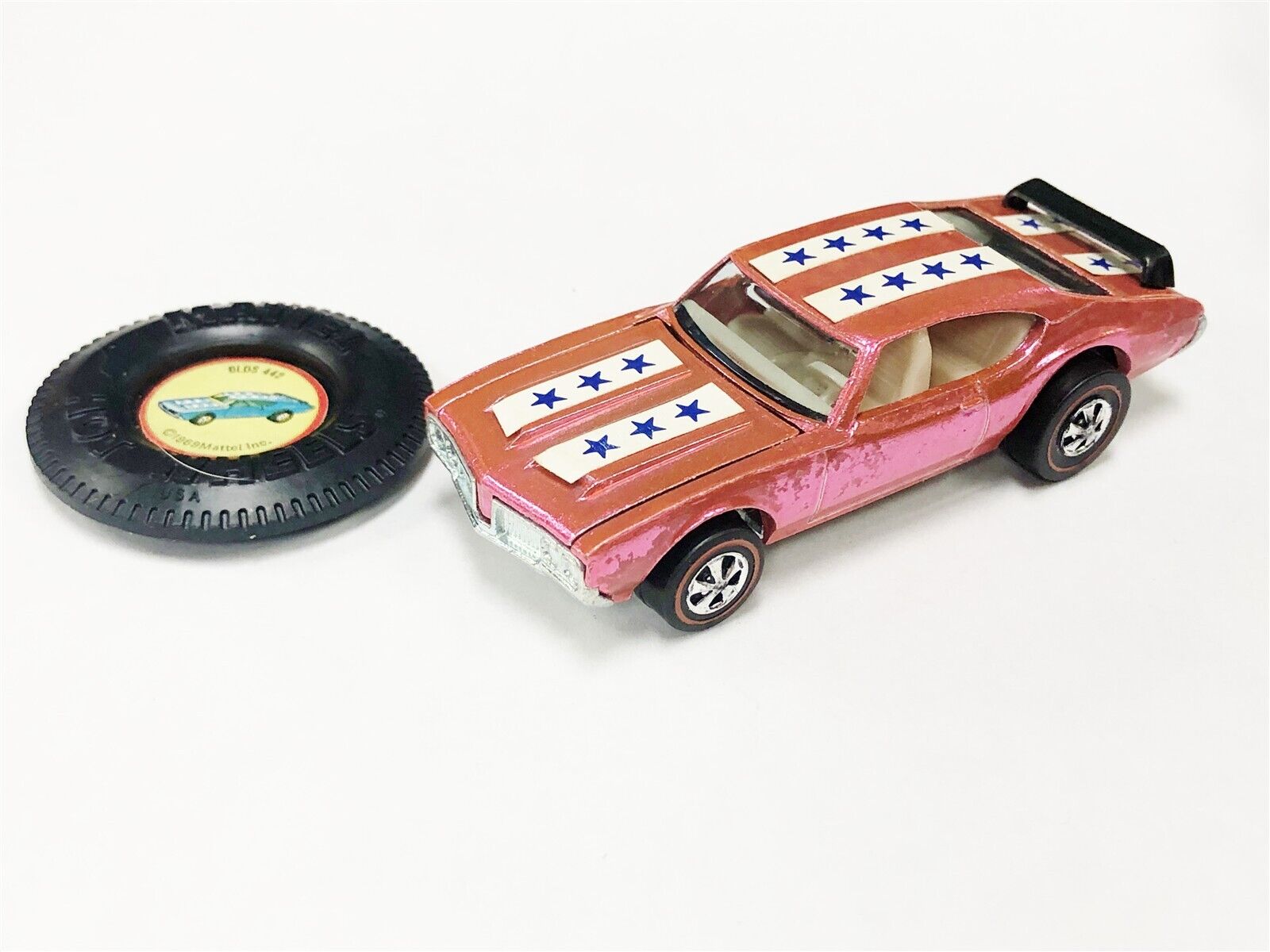 HOT WHEELS RED LINE PINK OLDS 442 MINT CONDITION w BADGE