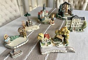 Large 10 Pc Goebel Hummel Bavarian Collection Hummelscapes Cottage Town Figures