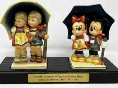Goebel M I Hummel Walt Disney World Mickey and Minnie Mouse 50 Years Rainy Times