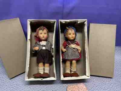 Vintage Hummel Goebel Vinyl Doll Germany Boy & Girl 12