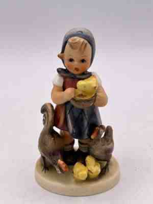 Goebel Hummel Figurine Feeding Time Girl With Chickens offers Germany 1948