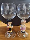 Goebel DOLLY DINGLE Pr Wine Glasses Spanish Dancer DOLLY & DON JUAN BULLFIGHTER