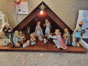 HUMMEL Goebel 16 PC Christmas NATIVITY SET #214 large with manger  perfect