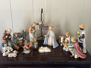 Rare Hummel Goebel 14 pc Nativity Figurine Set 214 Series 1951 W Germany