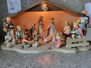 HUMMEL Goebel 18 PC Christmas NATIVITY SET #214 large with manger  perfect