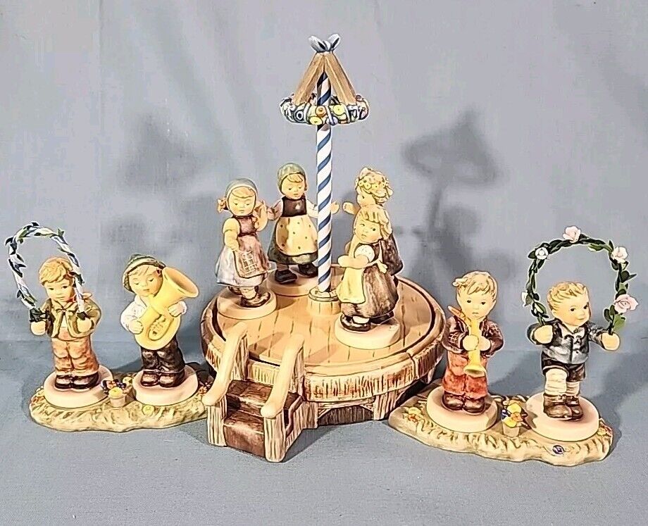 Rare Goebel Hummel Club Sound of Spring Maypole Stand Germany Complete 11 Pc Set