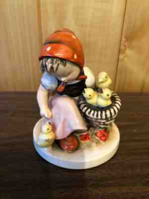 1940s Goebel Hummel Figurine - #57 Chick Girl - TMK-1 DOUBLE CROWN W/rare Label