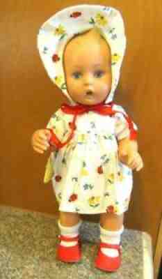 1970'S HUMMEL/GOEBEL BABY DOLL V 103 FLORAL DRESS WITH LADY BUGS NO BOX WOOD TAG