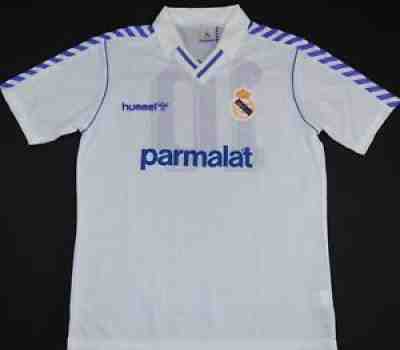 1989-1990 REAL MADRID MATCH WORN HUMMEL HOME FOOTBALL SHIRT (SIZE XL)