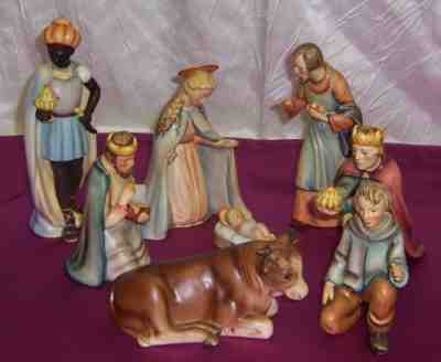 Hummel 8 Nativity Figurines TMK-2 Full Bee Circa 1950's