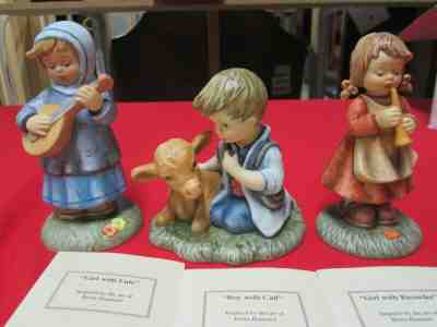 BERTA HUMMEL NATIVITY, “Boy with Calf”, “Girl with Lute” & “Girl with Recorder”!