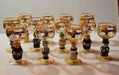 HUMMEL FIGURINE WINE GLASSES SET OF 12