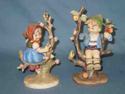 142 Goebel Hummel Figurine 4 Boy in Apple Tree 1957 West Germany TMK-3 -   Israel