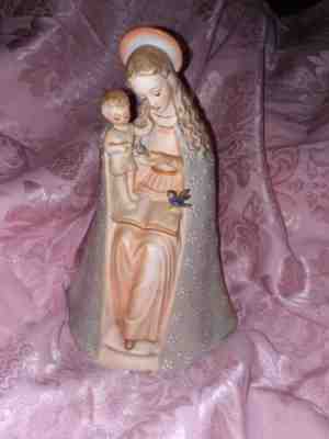 Goebel Hummel Flower Madonna With Child Bluebird