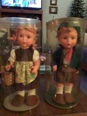 PAIR OF VINTAGE COLLECTIBLE 1960's GOEBEL M.L. HUMMEL VINYL DOLLS, ORIGINAL PKG.