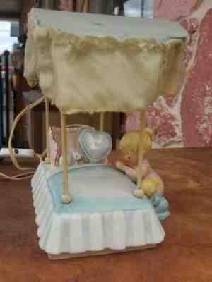 Rare Goebel HUMMEL 1960s Charlot ByJ 42 Girl Praying Figurine Bed Lamp Light A++