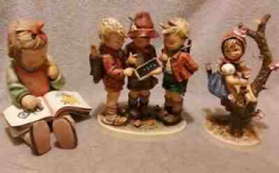 Rare Lot of (3) Large Hummel Figurines : School boys/Bookworm/ Tree Climber !