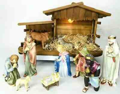 Vintage 1960's Goebel W Germany HX 323 Nativity Set 10 Figures+ Manger Hummel