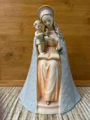 Vintage Hummel Goebel 1950s Madonna Child Bird Flower Bee Western Germany 10/1