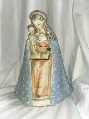 Vintage Hummel Madonna and Child with Book Bird Flower TMK 2 10/1 Open Halo