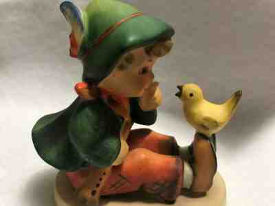 West Germany Hummel Singing Lesson Bavarian Boy With Horn Teaching Bird To Sing