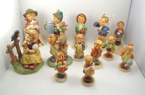 13 Hummel Figurines Different Sizes 12 made in W. Germany - 1 in Thailand