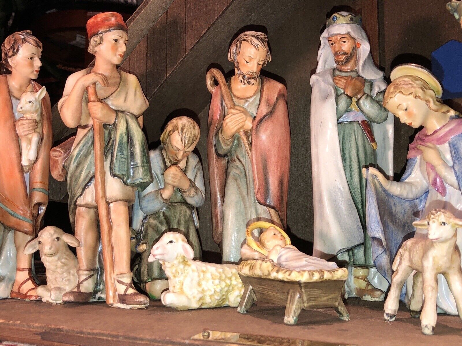 1960 HUMMEL GOEBEL PORCELAIN 14 PC NATIVITY FIGURINE SET w CAMEL German ON SALE!