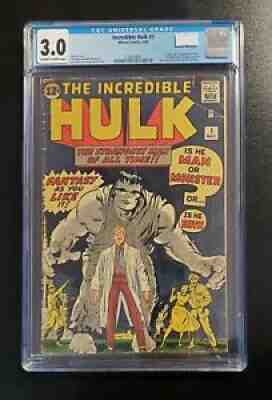 3.0 CGC 1962 Incredible Hulk #1 Origin & 1st App Incredible Hulk, Rick Jones